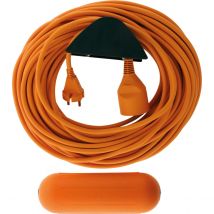 Multiprise Zenitech Jardin 25m 2x1.5 +support+boitier Orange - Bricoman