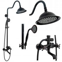 Kit De Douche Rea Retro Black 63x20,5x150cm - Bricoman