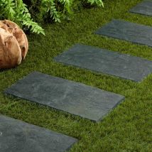 Pas Japonais Rectangle Ardoise Verte 60x30x2-3 Cm (lot De 15) - Ro'ma Nature - Bricoman