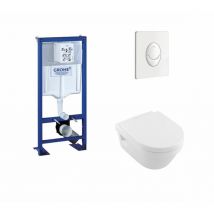 Pack Wc Grohe Rapid Sl + Cuvette Architectura Twistflush + Plaque Blanche - Bricoman