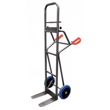 Diable Maraîcher À Fourches 250kg - Roues Caout. Élast. Bleu Non Tachant Silenc. - Dmpo250-rsb - Bricoman