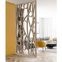 Cloison De Séparation Bois Cercle Mdf Claustra L.80xh.180xe.1.9cm - Bricoman