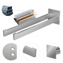 Auralum Max Porte-serviettes À Deux Bras,porte-serviettes Double Pour Salle Bains /cuisine,support Mural Pour Serviettes,40cm,gris - Bricoman