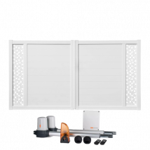 Portail Battant Électrique Pvc Blanc Avec Moteur Sentinel H 140 X L 350 Arles Décor Carré - Bricoman