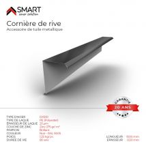 Cornière De Rive - Bac Acier - Tôle De Couverture - Toiture - Coloris Gris Anthracite Ral 7016 L=1m, Épaisseur 0.50mm - Bricoman