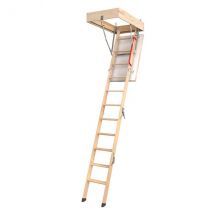 Echelle Escamotable Bois - Trémie De 70 X 111cm - Hauteur De 2.32 À 2.80m - Lwk70111-2 - Bricoman
