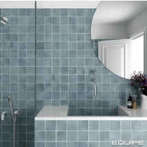 Carrelage Sol / Mur Effet Zellige Bejmat Bleu 10x10 Cm Mate Argile Sky (vendu Par Boite De 0.50m2) - Bricoman