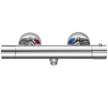 Mitigeur Thermostatique Douche Chromé,murale Robinet Thermostatique Douche Avec Bouton Sécurisé À 38°c Anti-brûlure ,mitigeur Douche - Bricoman