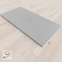 Baya Receveur De Douche 100 X 160 Cm Gris Extra-plat Aspect Pierre + Bonde Incluse - Bricoman