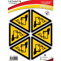 Planche 6 Pictogrammes Triangle 100mm - Danger Batteries - 4242040 - Bricoman