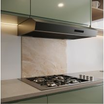 Fond De Hotte En Verre Trempé Effet Marbre Beige 45x90, 6 Mm - 6 Kg - Fabrication Française Aurys Normandie - Bricoman