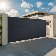 Portail Coulissant 5m Eiger H.140cm Aluminium Gris - Bricoman