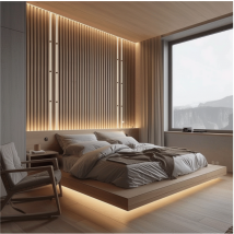 Ruban De Lumière Led Chaude Lattesled Set De 4x50 Cm Avec Profils En Aluminium Pour Panneaux Muraux Acoustiques, Nordic Acoustics - Bricoman