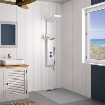 Panneau Mural Salle De Bain Kinedo Kinéwall Design 3 Mm 125x202 Bardage Blanc - Bricoman