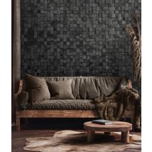 Plaquette De Parement Bois Pino Carbon 38x38 - Paquet De 4 (0,60m²) - Bricoman