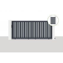 Portail Coulissant 3,5x1,6m Veymont + Portillon 1m Veymont H.1,6m Gris - Bricoman