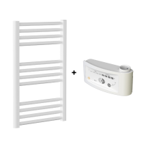 Sèche-serviettes Mahana Droit Mixte 728w + Kit Elec 500w En Acier Blanc - Thermador - Mah6001496dm - Bricoman