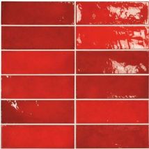 Faïence Effet Zellige Rouge Village 6,5x20 Volcanic Red - Bricoman