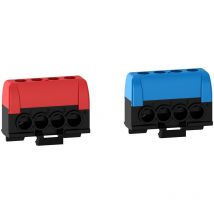 Lot De 2 Borniers Phase + Neutre Schneider Electric - 4x16mm² - Bleu Et Rouge - Bricoman