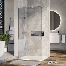 Bernstein - Paroi De Douche Italienne 200x90cm En Verre Esg 8mm, Avec Barre De Stabilisation - Ex101 - Bricoman