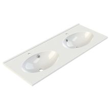 Plan De Toilette 120 Cm Double Vasque Blanc Cup Allibert - Tecnomat