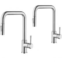 2pcs Cecipa Max Mitigeur Avec Douchette Extractible Brossé Mitigeur De Cuisine Avec Douchette Extractible Mitigeur Évier Avec 2 Modes De Sortie D'Eau 