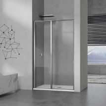 Grand Verre Porte De Douche À Ouverture Pivotante Intérieure Et Extérieure 140x190 En Alu Chromé - Bricoman