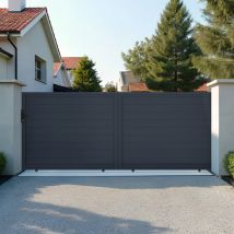 Portail Coulissant 4m Eiger H.160cm Aluminium Gris - Bricoman