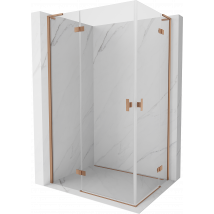Mexen Mist-h L Duo Cabine De Douche Pivotante 95 X 85 Cm, Transparent, Cuivre Brossé - 8a5l-095l-085p-65-00 - Bricoman