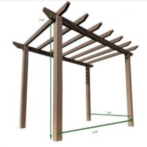 Kit Pergola Composite Oakio Fibre De Verre 3x4 M - Bricoman