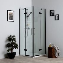 Paroi De Douche Noire Sans Profilés 80x80 Verre 6mm | London - Bricoman