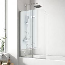 Emke Pare De Baignoire En 6 Mm Verre Securit Paroi De Douche Pliable Pour Baignoire Revêtement Nano Facile À Nettoyer 120 X 140 Cm - Bricoman