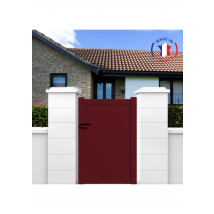 Portillon Aluminium Modèle Plein En Kit Dimensions L.1000 (entre Piliers) X H.1700 Mm Couleurs Rouge (ral 3004) - Bricoman