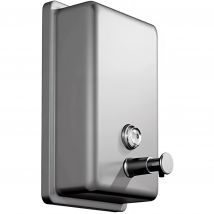 Distributeur De Savon Mural À Poussoir Sanindusa Luxe Réserve De Savon 0,85 Litres Chrome - Bricoman