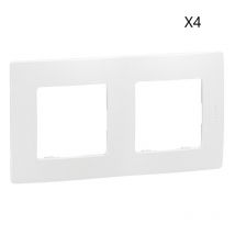 Lot De 4 Plaques De Finition Encastrable Legrand Niloé 2 Prises Blanc Pur - 665002 - Bricoman