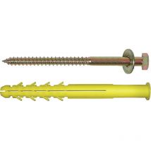 Cheville Longue Spéciale Parpaing Avec Double Expansion Boîte De 20 Chevilles 16x300 Tirefonds Rondelles - Bricoman