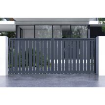 Portail Coulissant 4m Veymont H.160cm Aluminium Gris - Bricoman