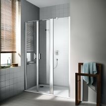 Porte De Douche Pivotante Largeur 170 Cm Hauteur 2,00m Profilé Argent Poli Verre Clair - Bricoman