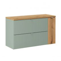 Meuble Sous-vasque 100cm Jade Vert Et Bois - Bricoman