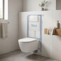 Pack Wc Suspendu Complet Avec Bâti-support Roca, Cuvette Design Sans Bride Et Abattant Soft-close - Tecnomat