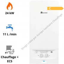 Elm Leblanc Acléis Nglm 24-7xn Bas Nox Cheminée Chaudière Gaz Murale Complète Type De Gaz Version Butane / Propane - Bricoman