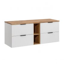 Meuble Sous-vasque 140cm 2 Niches Adriel Blanc - Bricoman