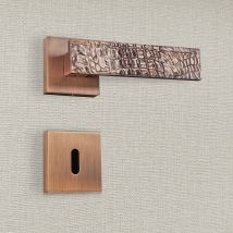 Poignée De Porte Design À Clé Finition Aspect Bronze Brossé Bruna - Katchmee - Bricoman