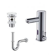 Auralum Max Mitigeur De Lavabo À Détecteur Infrarouge Robinetterie Automatique Pour Salle De Bains Avec Siphon Et Mécanisme De Vidage Pop-up - 