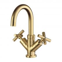 Mitigeur Lavabo Bas Modern, 24 Cm, Avec Bouchon Clic-clac, Couleur : Or - Bricoman