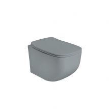 Wc Suspendu Sans Rebord En Céramique Gris Mat | Mozart - Bricoman