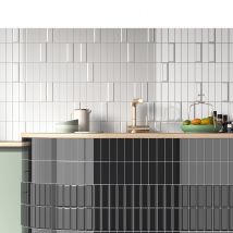 Mini Brick Ikon Lisse White Série Revêtement Porcelaine Premium 5x15cm - Bricoman