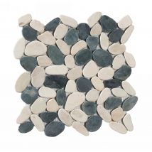 Lot De 11 Plaques De Galets Lisses - Blanc Et Noir - 30x30 Cm (paquet 1m²) - Bricoman