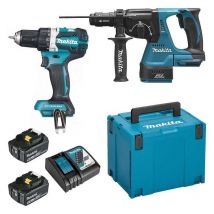 Combopack 2 Outils 18v Li-ion Lxt (2x5,0 Ah) (ddf484 + Dhr243) - Makita Dlx2191tj - Bricoman
