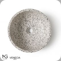 Vasque En Terrazzo | Venecia Grey | 35x35x13 Cm - Bricoman